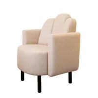 maison sarah lavoine - fauteuil rembourré martine en tissu, tissu flanelle couleur beige 55.5 x 74.89 80 cm designer made in design