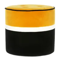 maison sarah lavoine - pouf léo en tissu, velours couleur jaune 56.46 x 43.5 cm designer made in design