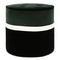 maison sarah lavoine - pouf léo en tissu, velours couleur vert 56.46 x 43.5 cm designer made in design