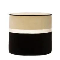 maison sarah lavoine - pouf léo en tissu, velours couleur beige 49.32 x 43.5 cm designer made in design