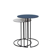 maison sarah lavoine - tables gigognes tokyo en métal, acier thermolaqué couleur beige 53.13 x 50 cm designer made in design