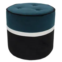 maison sarah lavoine - pouf léo en tissu, velours couleur noir 60 x 43.5 cm designer made in design