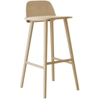 muuto - chaise de bar nerd en bois, contreplaqué chêne couleur bois naturel 71.14 x 41.5 89 cm designer david geckeler made in design