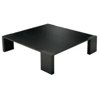 zeus - table basse en bois, acier phosphaté couleur noir 117 x 30 cm designer franco raggi made in design