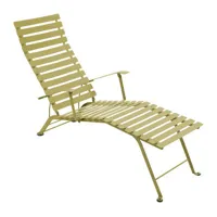 fermob - chaise longue pliable inclinable bistro en métal, acier laqué couleur vert 57 x 54.5 89 cm designer patrice hardy made in design
