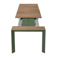 kristalia - table rectangulaire nori en bois, aluminium anodisé couleur bois naturel 199 x 90 137.68 cm designer bartoli design made in