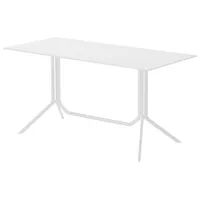 kristalia - table rectangulaire poule en bois, aluminium laqué époxy couleur blanc 120 x 61 75 cm designer patrick norguet made in design