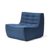 ethnicraft - canapé modulable n701 en tissu, mousse couleur bleu 80 x 93.22 76 cm designer jacques  deneef made in design