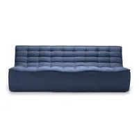 ethnicraft - canapé 3 places ou + n701 en tissu, mousse couleur bleu 210 x 125.57 76 cm designer jacques  deneef made in design