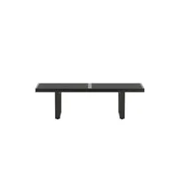 vitra - banc nelson bench en bois, frêne massif laqué couleur noir 122 x 71.53 35.3 cm designer george made in design