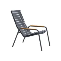 houe - fauteuil lounge reclips en plastique, plastique recyclé couleur gris 58.5 x 92.29 92.5 cm designer henrik  pedersen made in design