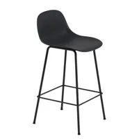 muuto - chaise de bar fiber en matériau composite, composite recyclé couleur noir 42.5 x 61.62 87.5 cm designer iskos-berlin made in design