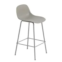 muuto - chaise de bar fiber en matériau composite, composite recyclé couleur gris 42.5 x 61.62 87.5 cm designer iskos-berlin made in design