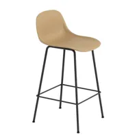 muuto - chaise de bar fiber en matériau composite, composite recyclé couleur marron 42.5 x 61.62 87.5 cm designer iskos-berlin made in design