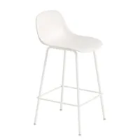 muuto - chaise de bar fiber en matériau composite, composite recyclé couleur blanc 42.5 x 61.62 87.5 cm designer iskos-berlin made in design