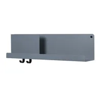 muuto - etagère folded en métal, acier laqué couleur gris 63 x 31.07 16.5 cm designer johan van hengel made in design