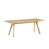 hay - table à rallonge cph 30 en bois, placage de chêne couleur bois naturel 200 x 120.28 74 cm designer ronan & erwan bouroullec made in design