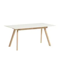 hay - table à rallonge cph 30 en plastique, stratifié couleur bois naturel 200 x 120.28 74 cm designer ronan & erwan bouroullec made in design