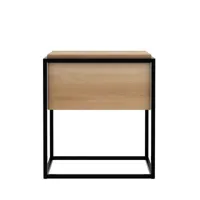 ethnicraft - table de chevet monolit en bois, chêne massif certfié fsc couleur bois naturel 54.51 x 51 cm designer sascha  sartory made in design