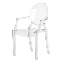 kartell - fauteuil enfant kids en plastique, polycarbonate couleur transparent 40 x 63 cm designer philippe starck made in design