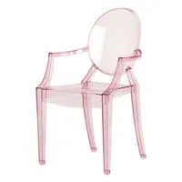 kartell - fauteuil enfant kids en plastique, polycarbonate couleur rose 40 x 63 cm designer philippe starck made in design