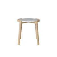 bolia - table d'appoint mix en pierre, chêne massif fsc couleur bois naturel 55.18 x 48 cm designer clara mahler made in design