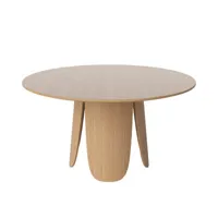 bolia - table ronde peyote en bois, contreplaqué de chêne fsc couleur bois naturel 121.64 x 74.5 cm designer e-ggs made in design