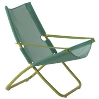 emu - chaise longue pliable inclinable snooze en tissu couleur vert 75 x 136 105 cm designer marco marin made in design