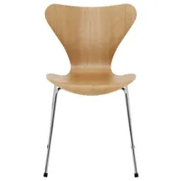 fritz hansen - chaise empilable série 7 en bois, contreplaqué de cerisier couleur bois naturel 70 x 50 78 cm designer arne  jacobsen made in design