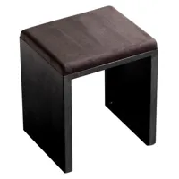 zeus - tabouret rembourré irony en cuir, acier phosphaté couleur noir 36 x 41 48 cm designer maurizio peregalli made in design