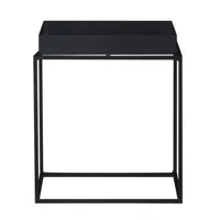 hay - table d'appoint tray en métal, acier laqué couleur noir 36 x 30 cm designer studio made in design