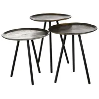 pols potten - tables gigognes skippy en métal, aluminium plaqué couleur métal 23 x 41 cm made in design