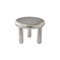 pols potten - table basse thick en métal, aluminium plaqué nickel couleur métal 60 x cm made in design