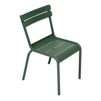fermob - chaise enfant kids en métal, aluminium laqué couleur vert 34.5 x 33.5 55.5 cm designer frédéric sofia made in design
