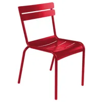 fermob - chaise enfant kids en métal, aluminium laqué couleur rouge 34.5 x 33.5 55.5 cm designer frédéric sofia made in design