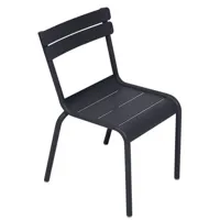 fermob - chaise enfant kids en métal, aluminium laqué couleur gris 34.5 x 33.5 55.5 cm designer frédéric sofia made in design