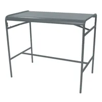 fermob - table haute luxembourg en métal, aluminium couleur gris 15.1 x 74.3 104 cm designer frédéric sofia made in design