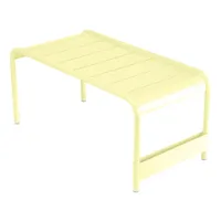 fermob - table basse luxembourg en métal, aluminium laqué couleur jaune 86 x 65.58 40 cm designer frédéric sofia made in design
