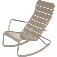 fermob - rocking chair luxembourg en métal, aluminium laqué couleur beige 50 x 99 cm designer frédéric sofia made in design