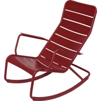 fermob - rocking chair luxembourg en métal, aluminium laqué couleur rouge 50 x 99 cm designer frédéric sofia made in design