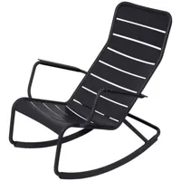 fermob - rocking chair luxembourg en métal, aluminium laqué couleur gris 50 x 99 cm designer frédéric sofia made in design