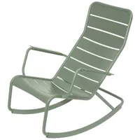 fermob - rocking chair luxembourg en métal, aluminium laqué couleur vert 69.5 x 126 92 cm designer frédéric sofia made in design