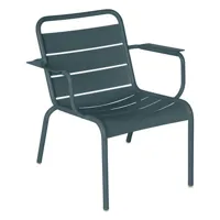 fermob - fauteuil lounge luxembourg en métal, aluminium couleur gris 71 x 75.94 73.9 cm designer frédéric sofia made in design