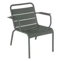 fermob - fauteuil lounge luxembourg en métal, aluminium couleur vert 71 x 75.94 73.9 cm designer frédéric sofia made in design