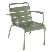 fermob - fauteuil lounge luxembourg en métal, aluminium couleur vert 71 x 75.94 73.9 cm designer frédéric sofia made in design