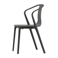vitra - fauteuil belleville chair en plastique, polyamide couleur gris 55 x 68.68 83 cm designer ronan & erwan bouroullec made in design