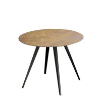 zeus - table d'appoint lara & dara en métal, acier traité rouille couleur marron 69.1 x 46 cm designer ron arad made in design