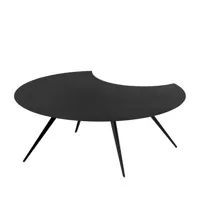zeus - table d'appoint lara & dara en métal, acier peint époxy couleur noir 86.8 x 35 cm designer ron arad made in design