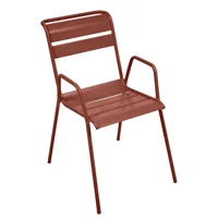 fermob - fauteuil bridge empilable monceau - marron - 52 x 80.82 x 85 cm - designer studio fermob - métal, acier peint