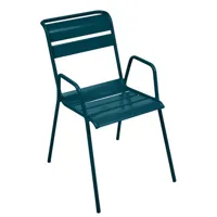 fermob - fauteuil bridge empilable monceau - bleu - 52 x 80.82 x 85 cm - designer studio fermob - métal, acier peint